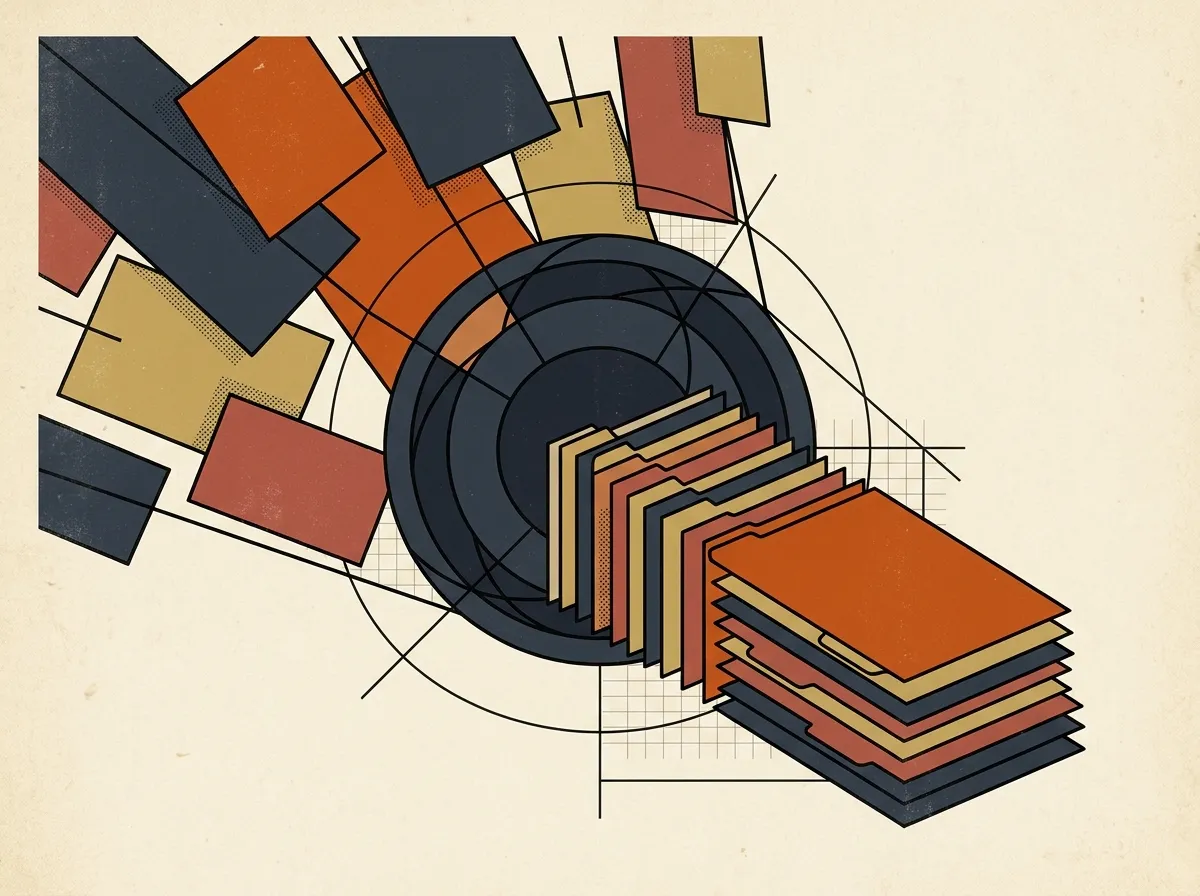 Scattered documents organized into an ordered indexed stack