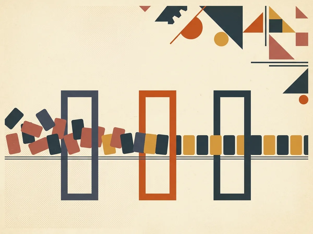 Cards flowing through checkpoints from disorder to alignment